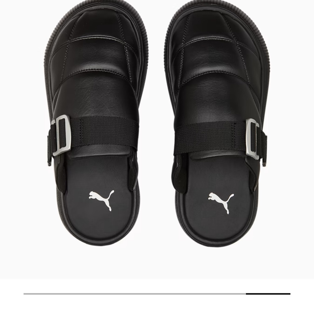 Puma Black leather Mayu Women's Leather Mules- sold out everywhere!
